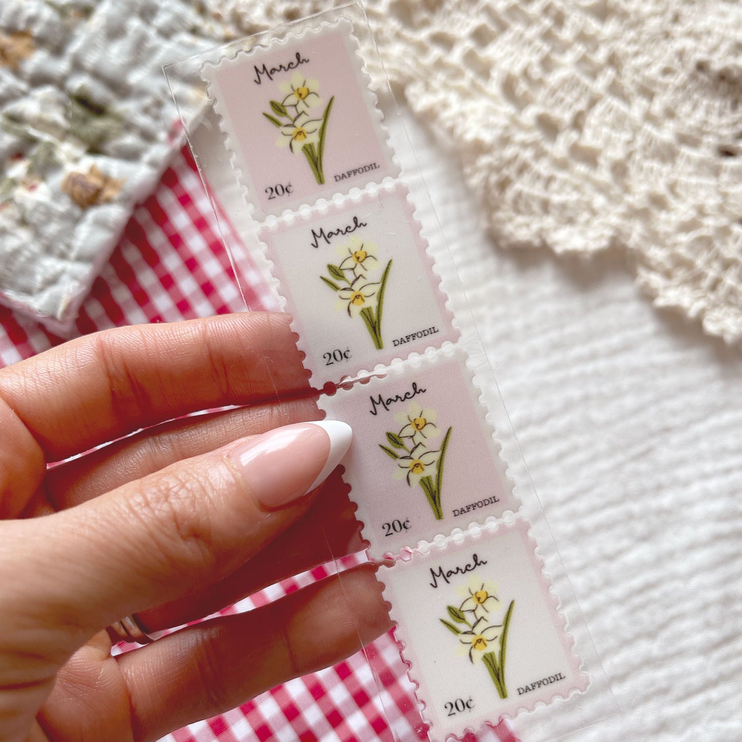 [ Double Sided ] Bookmark UV DTF Decal | Birth Month Flower Stamp