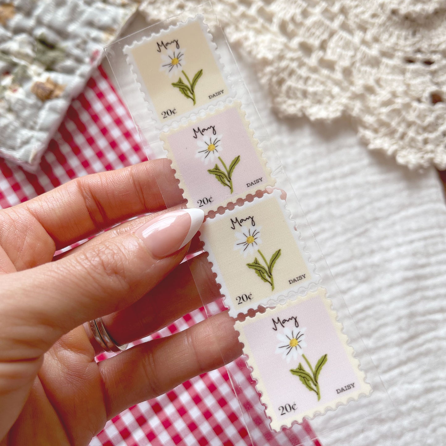[ Double Sided ] Bookmark UV DTF Decal | Birth Month Flower Stamp