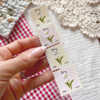 [ Double Sided ] Bookmark UV DTF Decal | Birth Month Flower Stamp