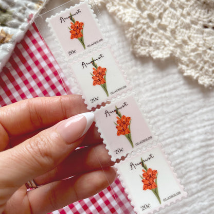 [ Double Sided ] Bookmark UV DTF Decal | Birth Month Flower Stamp