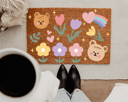 FREE Kawaii Bear and Flower SVG | Cute Korean Style Bear SVG