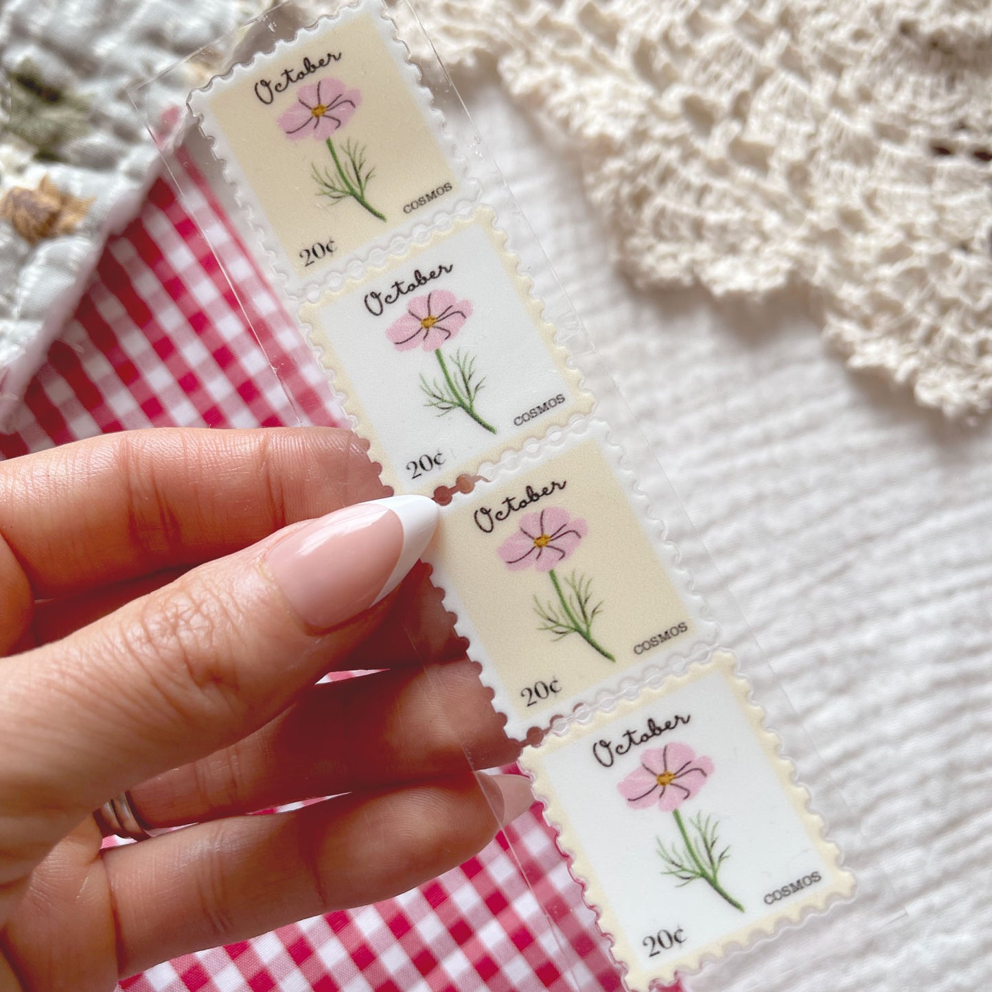 [ Double Sided ] Bookmark UV DTF Decal | Birth Month Flower Stamp
