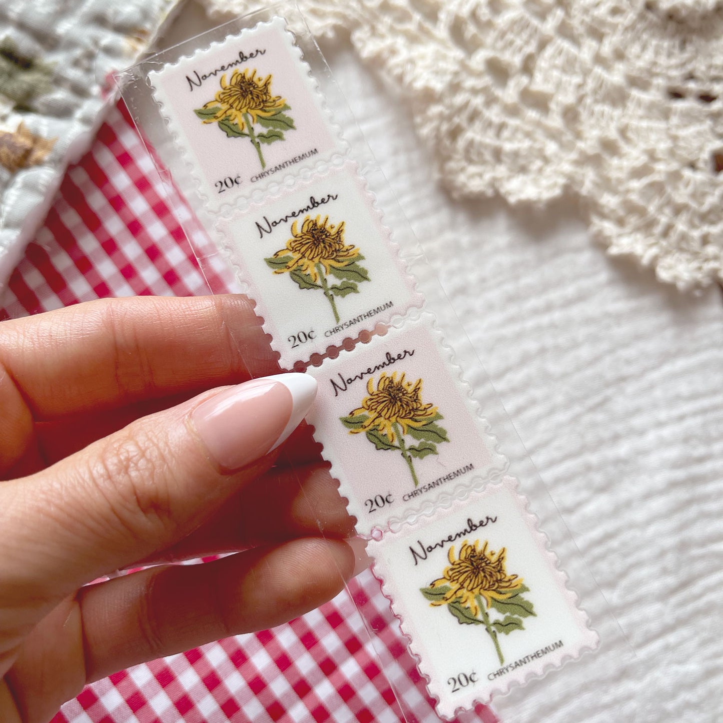 [ Double Sided ] Bookmark UV DTF Decal | Birth Month Flower Stamp