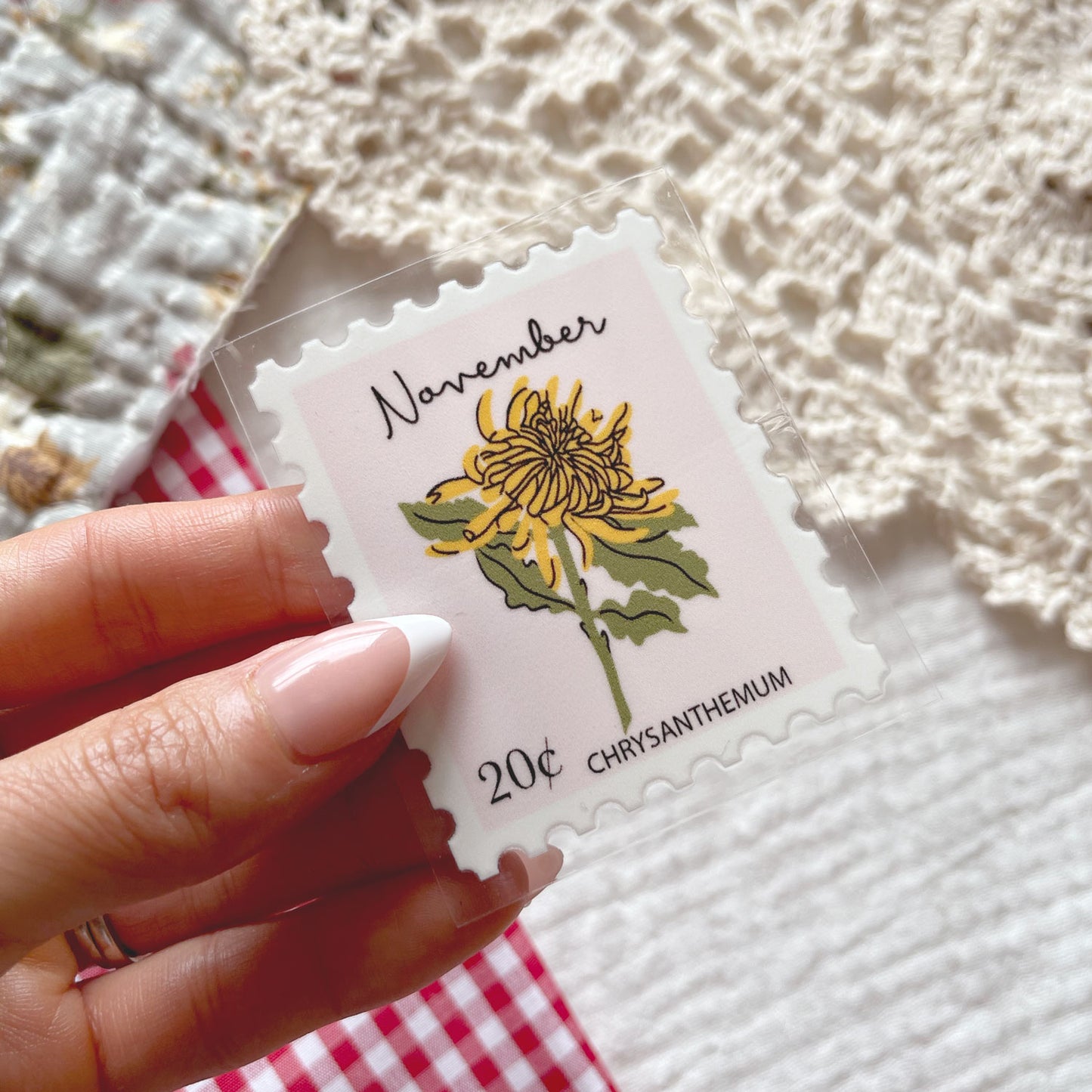 [ Double Sided ] UV DTF Transfer | Birth Month Flower Stamp