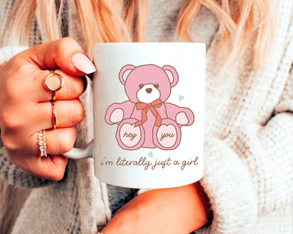 FREE Just A Girl SVG | Pink Teddy Bear SVG