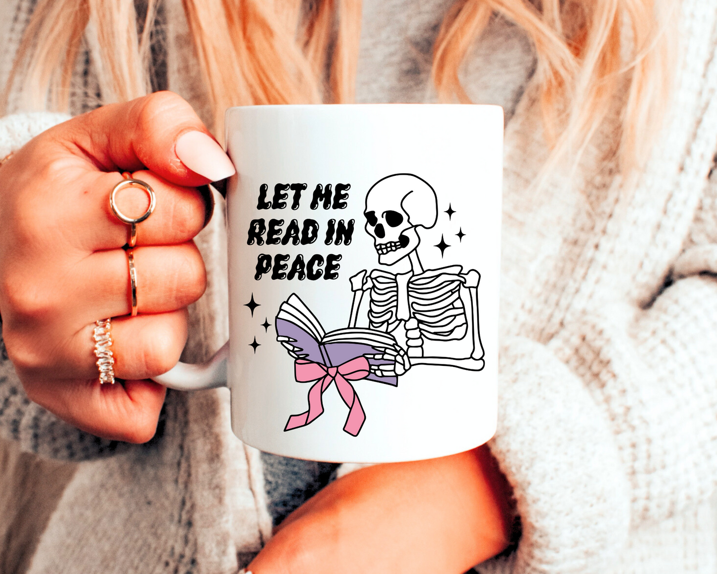 FREE Let Me Read In Peace SVG | Skeleton With Book SVG