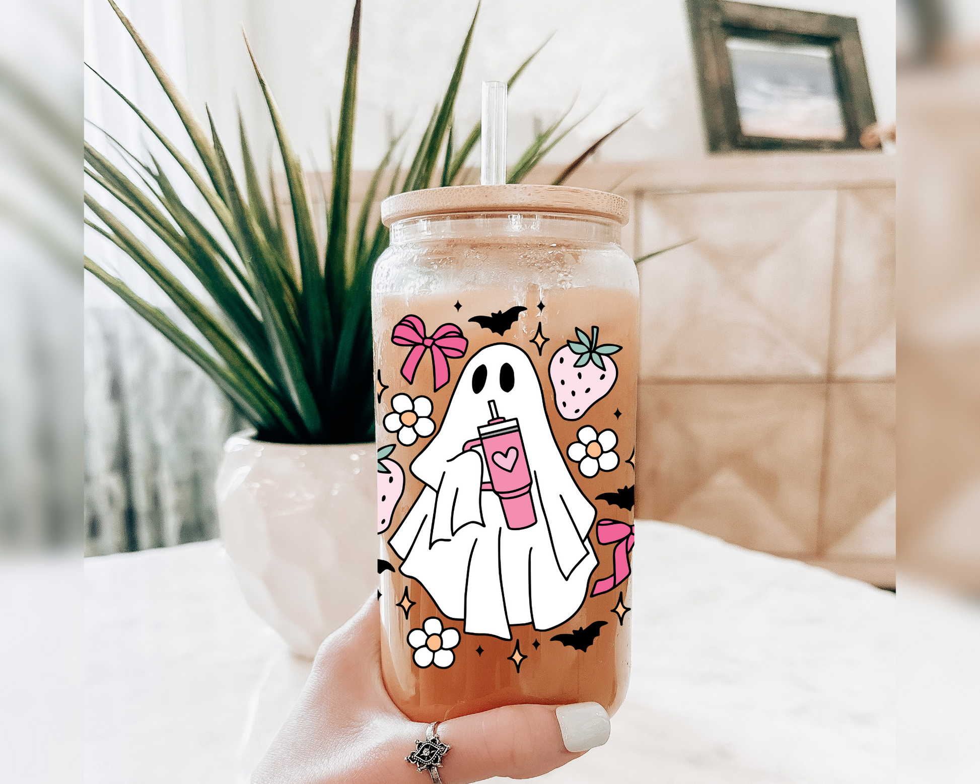 FREE Girl Ghost SVG | Cute Strawberry Ghost SVG