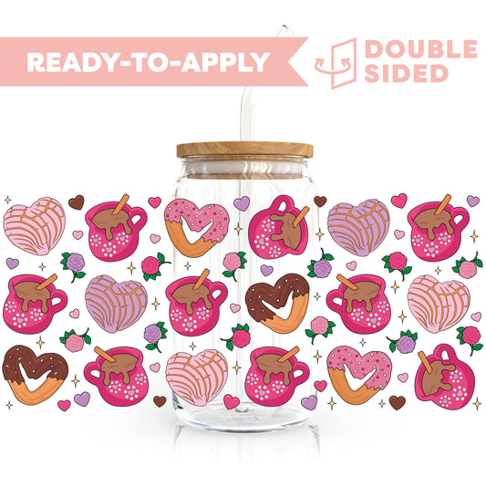 [ Double Sided ] 16oz Cup UV DTF Decal | Romantic Conchas