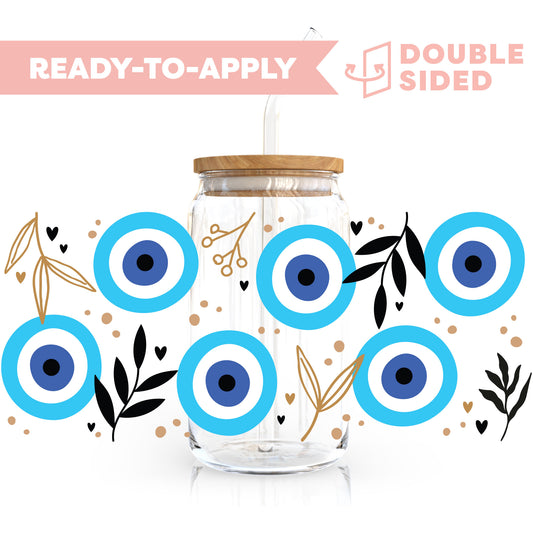 [ Double Sided ] 16oz Cup UV DTF Decal | Evil Eye