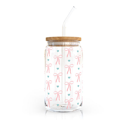 16oz Libbey Can Cup Wrap SVG | Cute Bow SVG