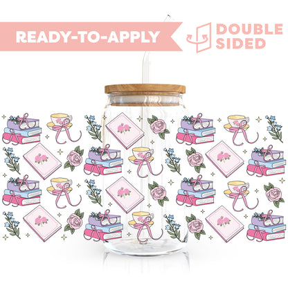 [ Double Sided ] 16oz Cup UV DTF Decal | Romantic Reading Time