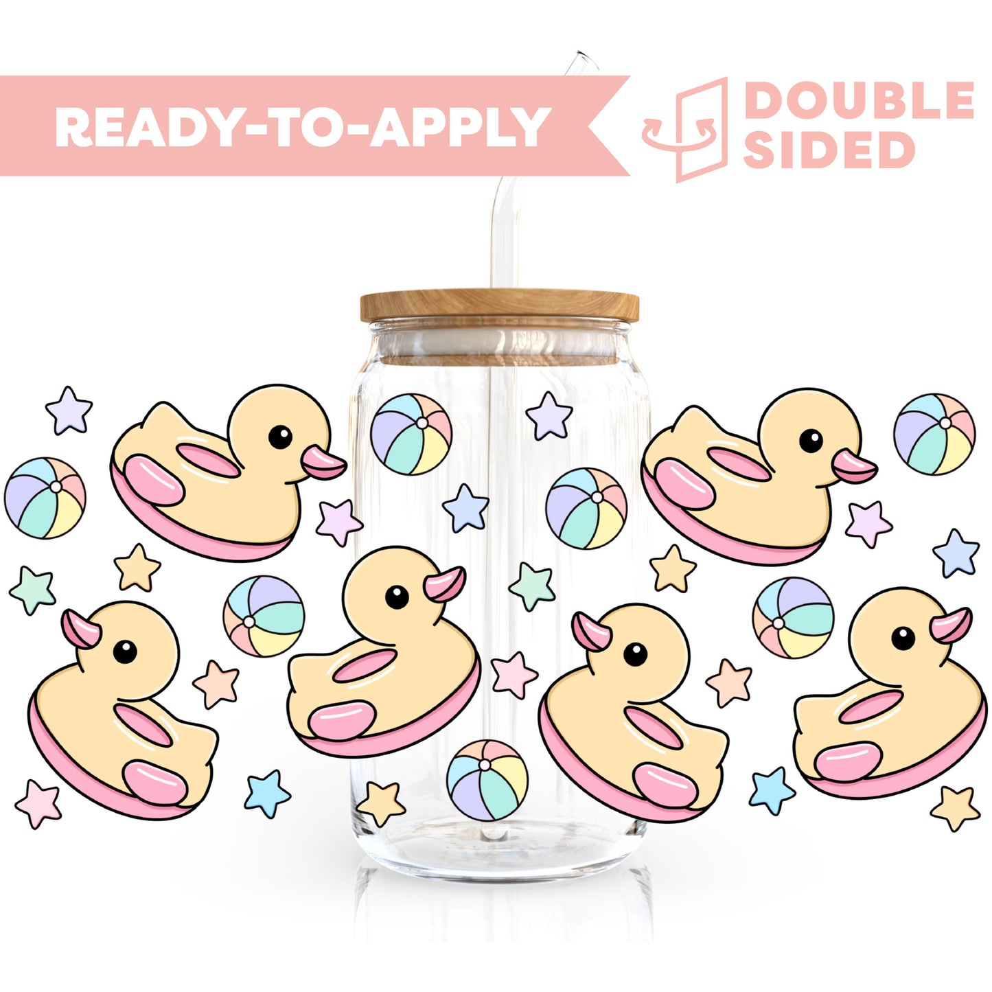 [ Double Sided ] Bookmark UV DTF Decal | Kawaii Ducky