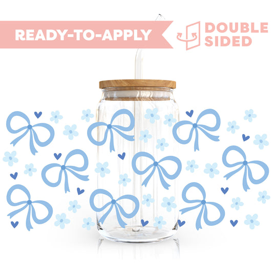 [ Double Sided ] 16oz Cup UV DTF Decal | Skylit Coquette Bow