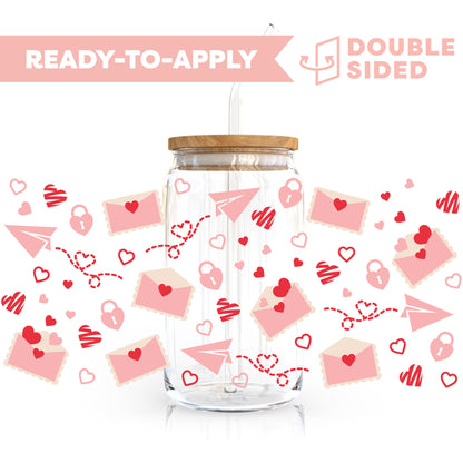 [ Double Sided ] 16oz Cup UV DTF Decal | Love Letter