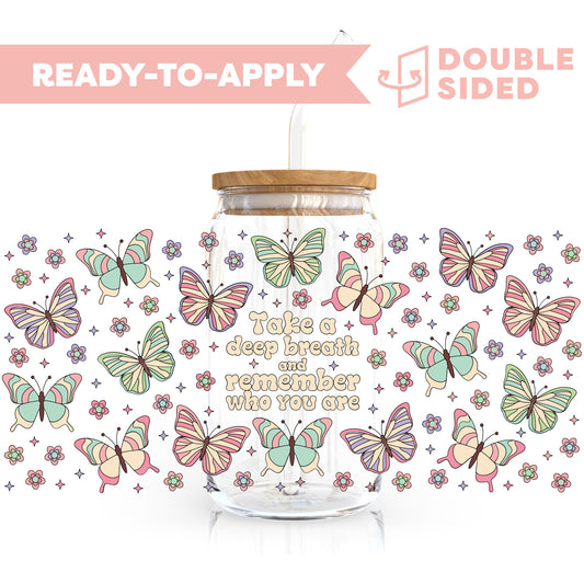 [ Double Sided ] 16oz Cup UV DTF Decal | Mental Health Butterfly