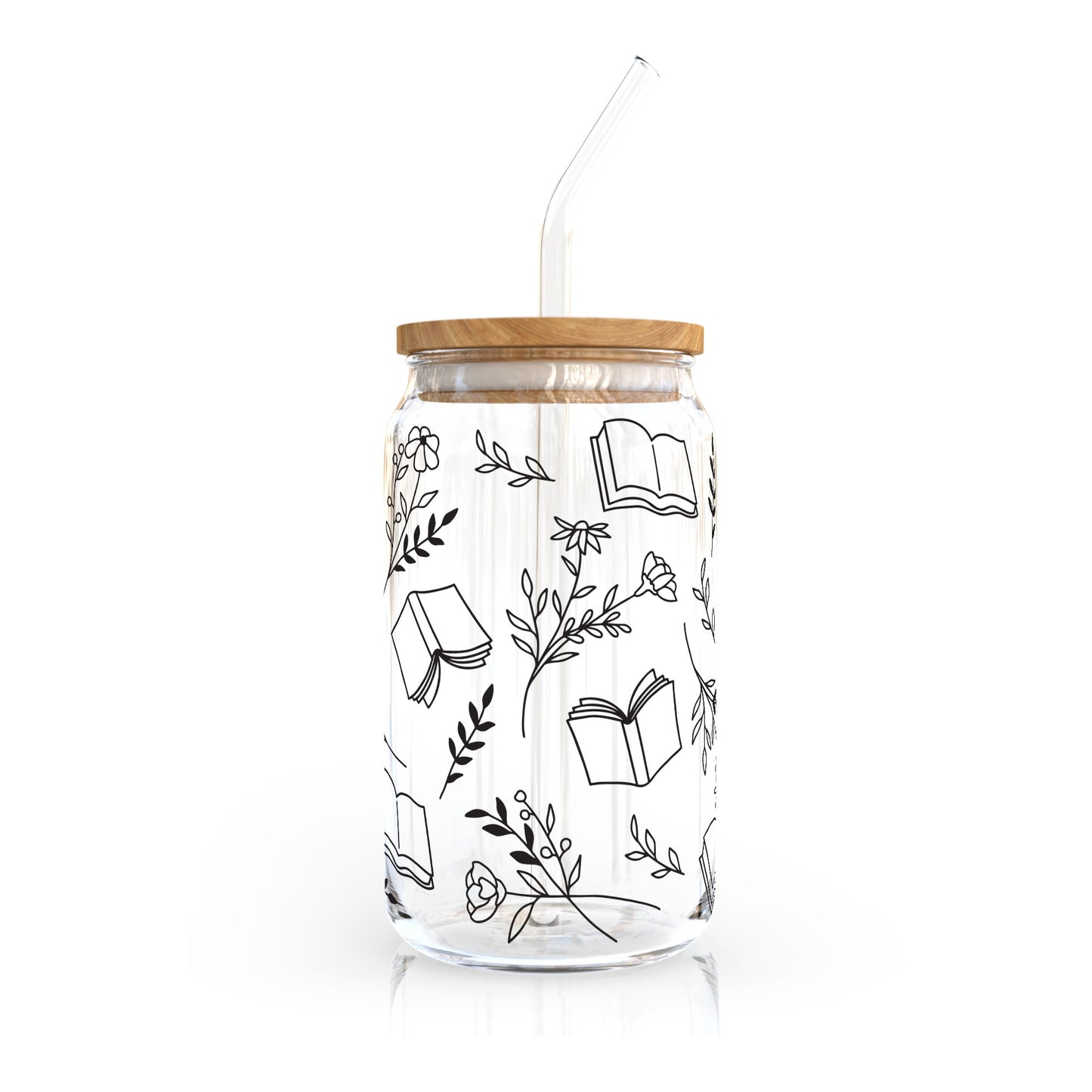 16oz Libbey Can Cup Wrap SVG | Wildflower Book SVG