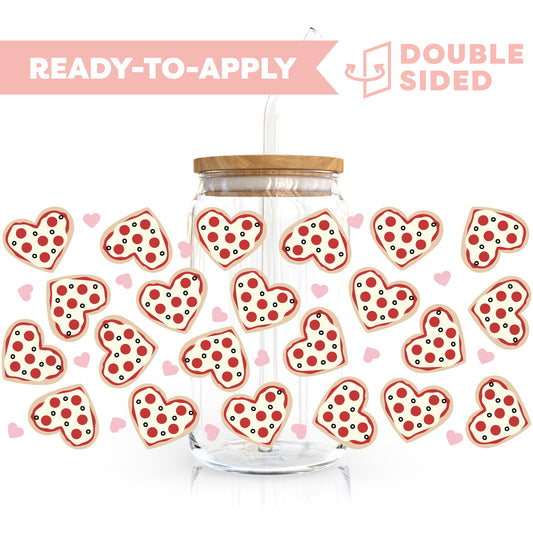 [ Double Sided ] 16oz Cup UV DTF Decal | Heart Pizza