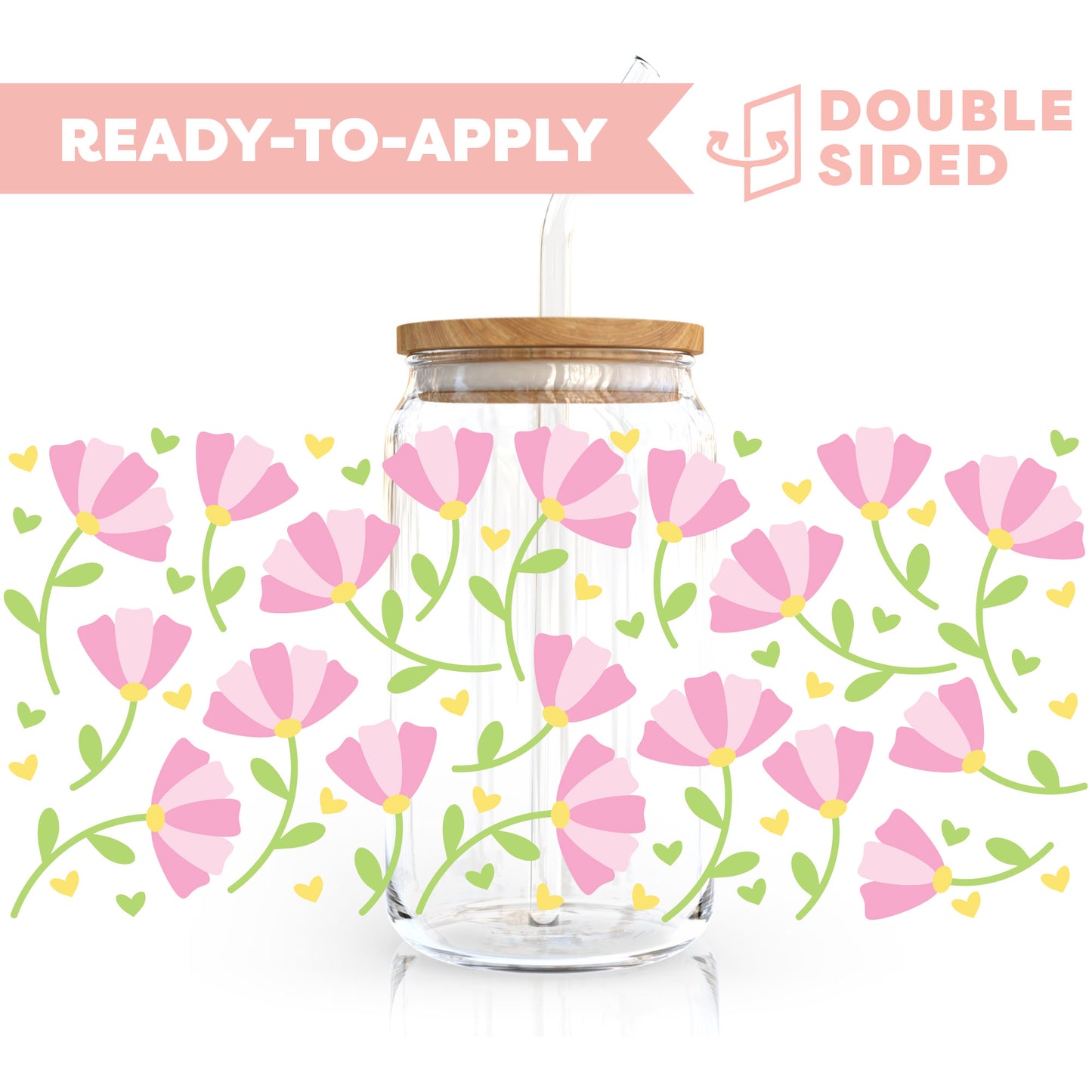 [ Double Sided ] 16oz Cup UV DTF Decal | Blossom Vibe