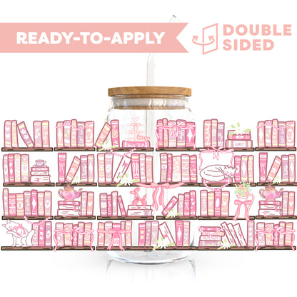 [ Double Sided ] 16oz Cup UV DTF Decal | Princess Book Shelf