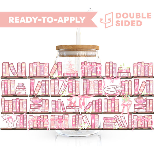 [ Double Sided ] 16oz Cup UV DTF Decal | Princess Book Shelf