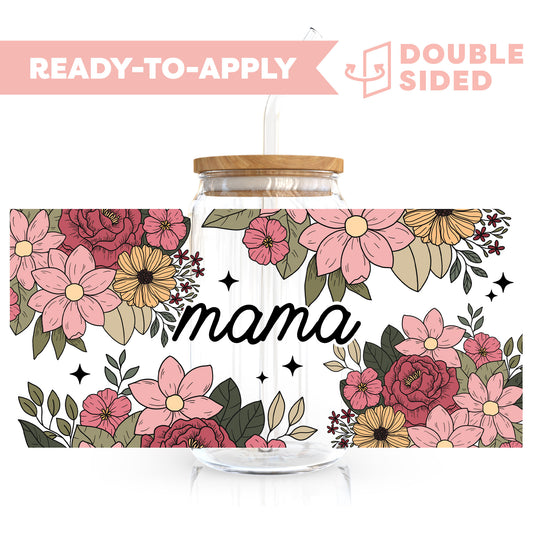 [ Double Sided ] 16oz Cup UV DTF Decal | Flower To Mama