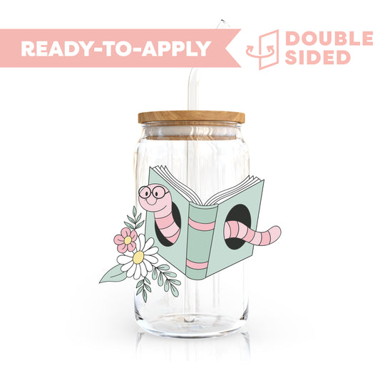 [ Double Sided ] UV DTF Transfer | Bookworm 📚