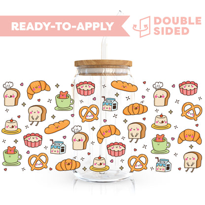 [ Double Sided ] 16oz Cup UV DTF Decal | Kawaii Cafe