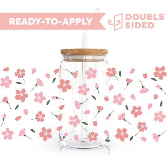 [ Double Sided ] 16oz Cup UV DTF Decal | Cherry Blossom