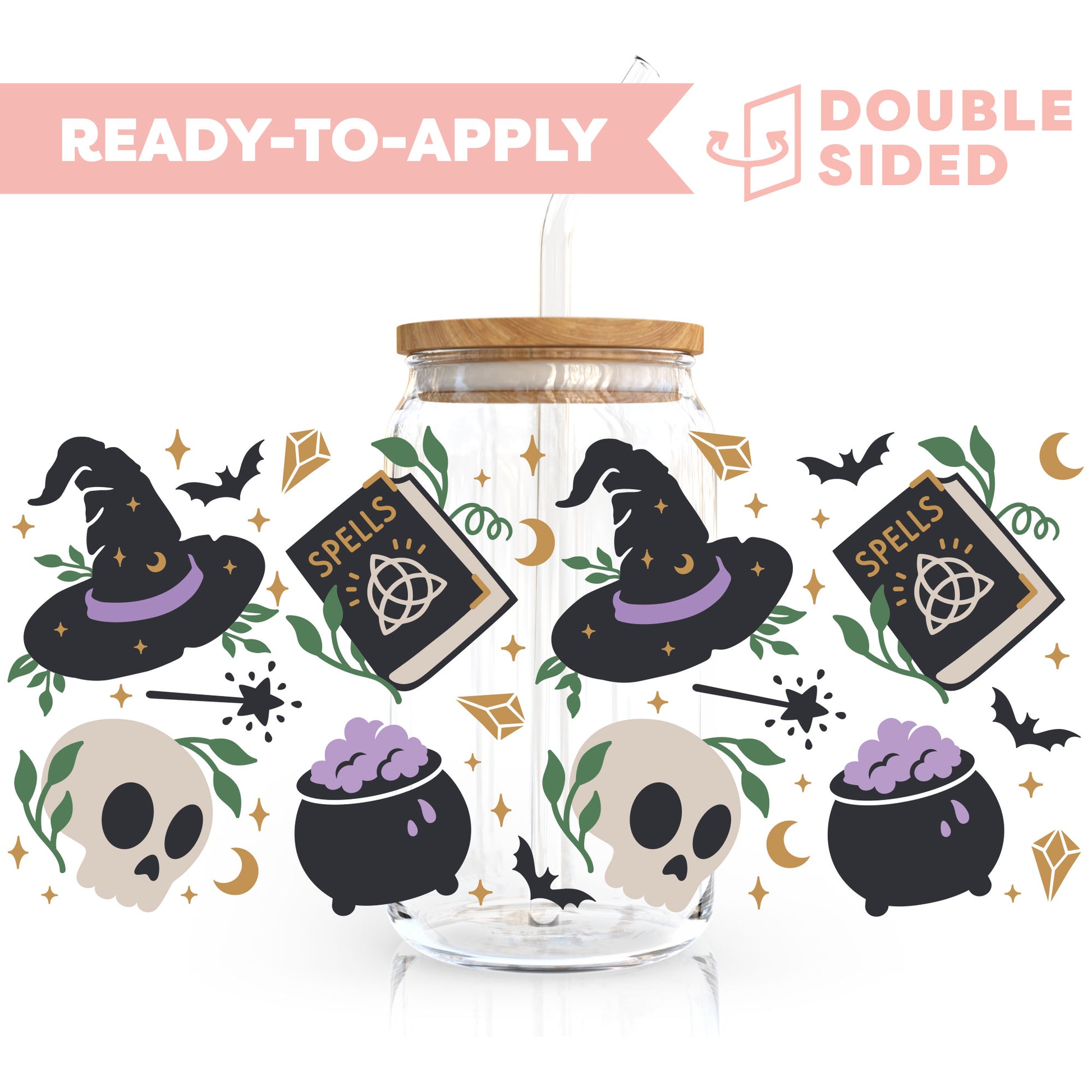 [ Double Sided ] 16oz Cup UV DTF Decal | Witchcraft Kit