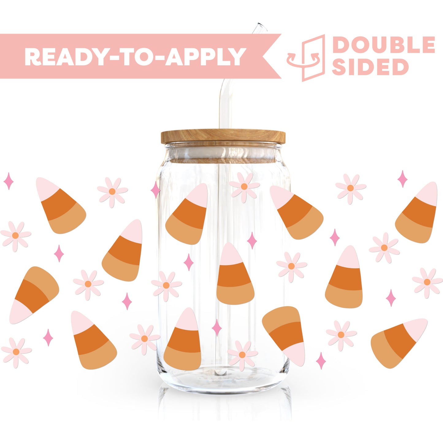 [ Double Sided ] 16oz Cup UV DTF Decal | Candy Corn Obsession