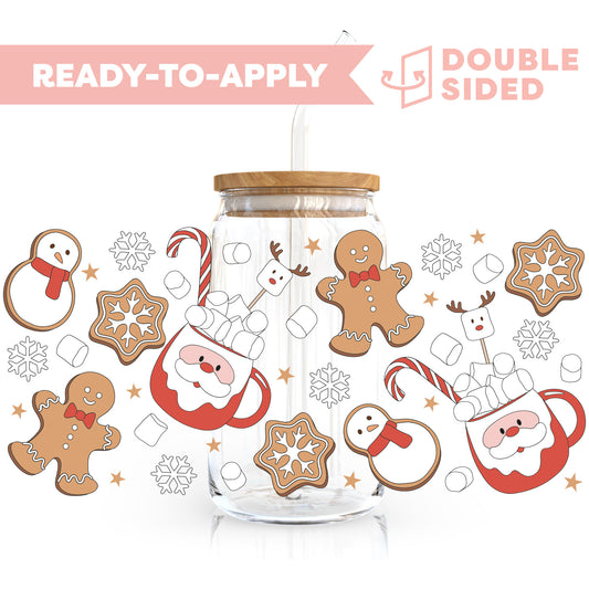 [ Double Sided ] 16oz Cup UV DTF Decal | Ho Ho Hot Cocoa