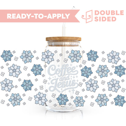 [ Double Sided ] 16oz Cup UV DTF Decal | Coffee and Jesus