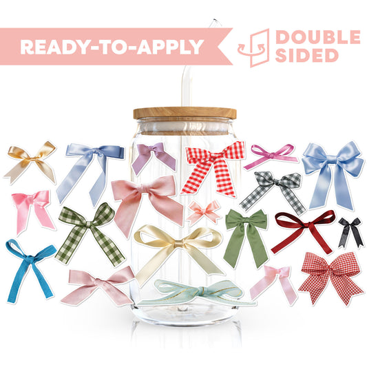 [ Double Sided ] 16oz Cup UV DTF Decal | Bow-tiful