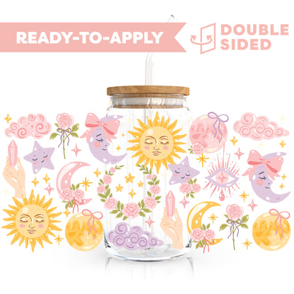 [ Double Sided ] 16oz Cup UV DTF Decal | Coquette Celestial