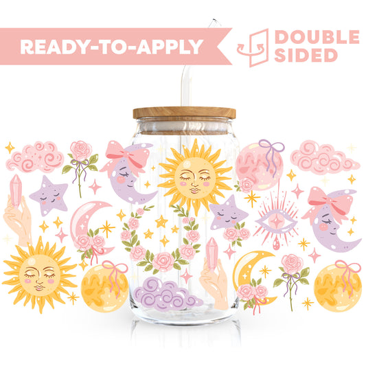 [ Double Sided ] 16oz Cup UV DTF Decal | Coquette Celestial