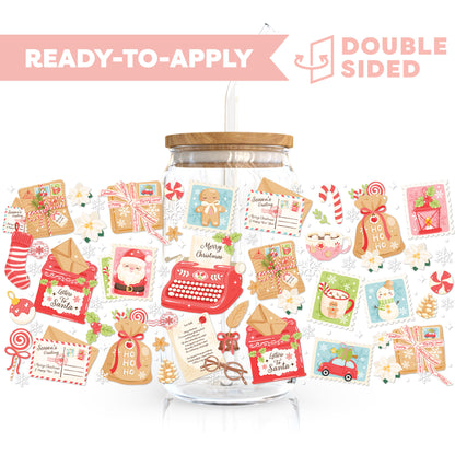 [ Double Sided ] 16oz Cup UV DTF Decal | Letter To Santa
