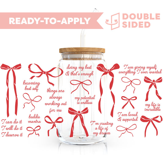 [ Double Sided ] 16oz Cup UV DTF Decal | Baddie's Affirmation