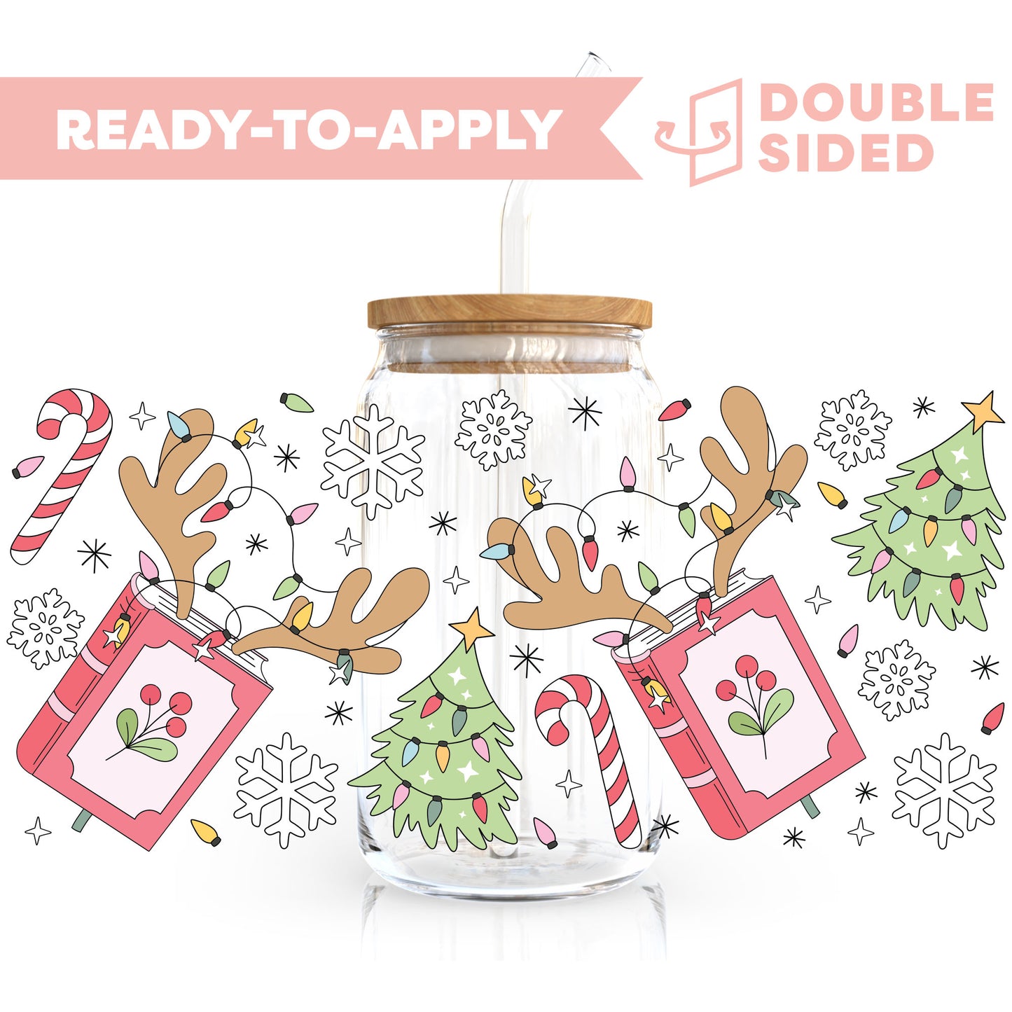 [ Double Sided ] 16oz Cup UV DTF Decal | My Christmas Is All Booked