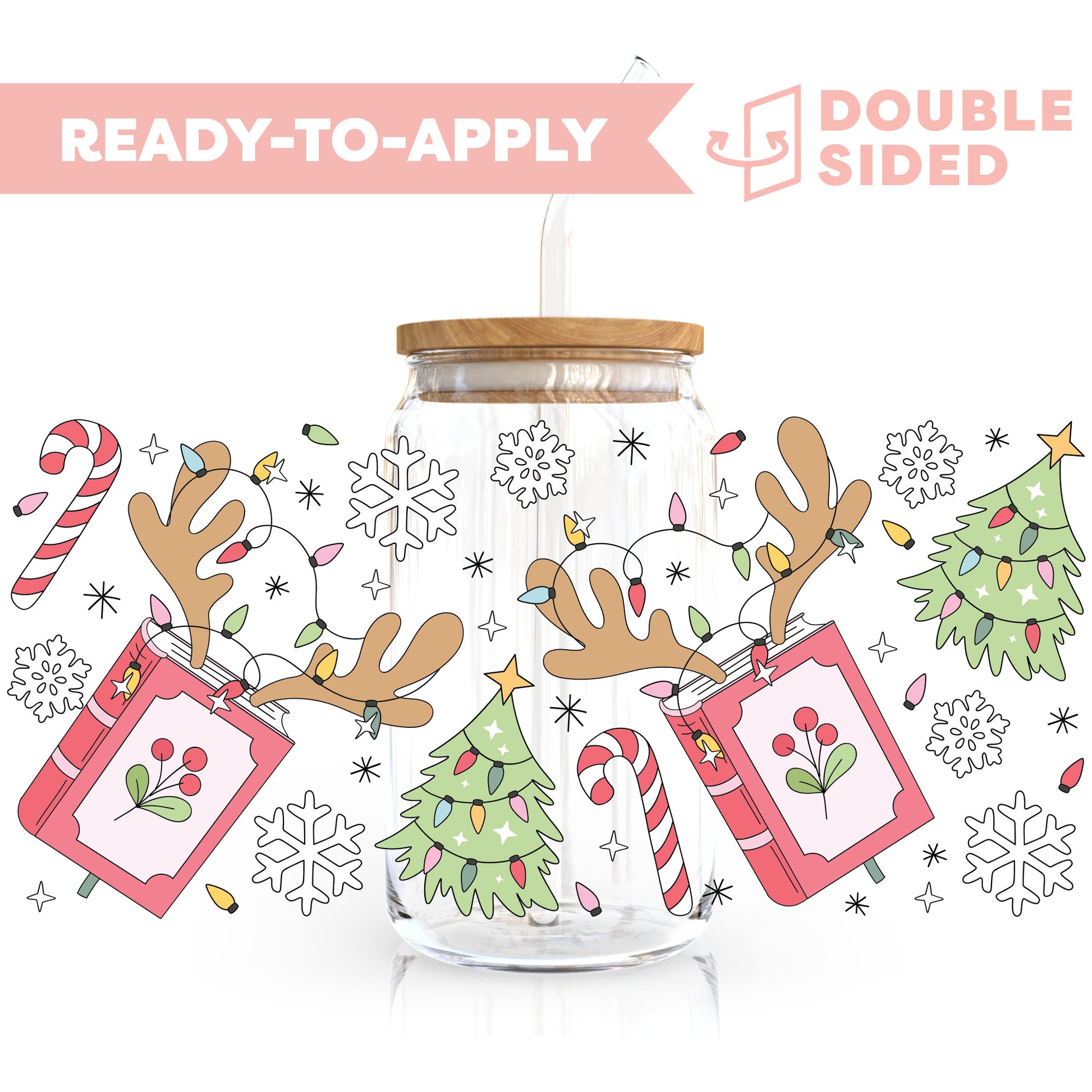 [ Double Sided ] 16oz Cup UV DTF Decal | My Christmas Is All Booked