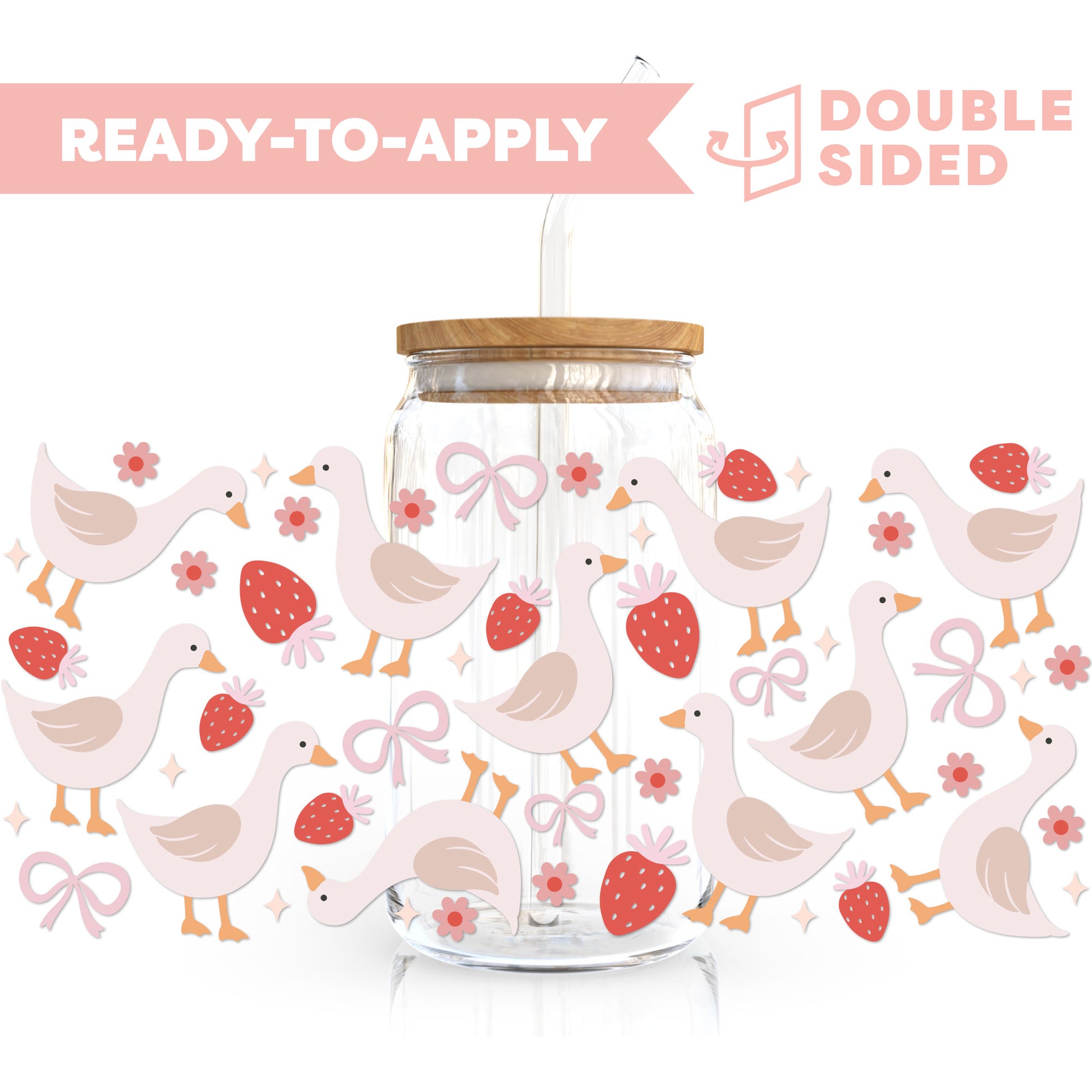 [ Double Sided ] 16oz Cup UV DTF Decal | Coquette Goose 🦢