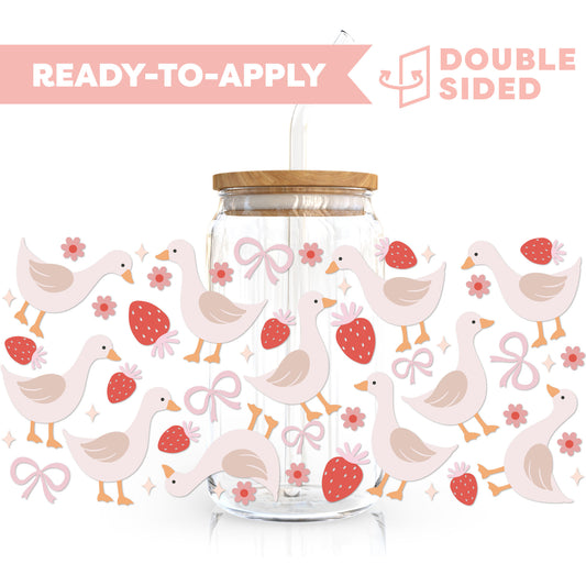 [ Double Sided ] 16oz Cup UV DTF Decal | Coquette Goose 🦢