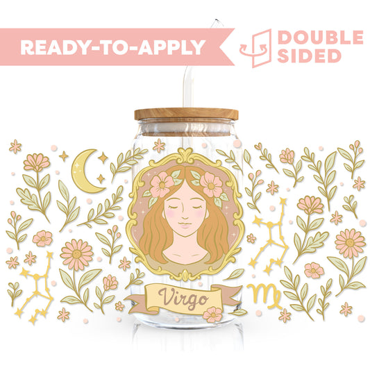 [ Double Sided ] 16oz Cup UV DTF Decal | Coquette Virgo