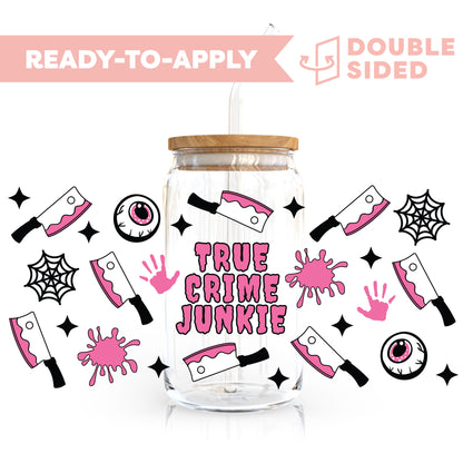 [ Double Sided ] 16oz Cup UV DTF Decal | True Crime Junkie