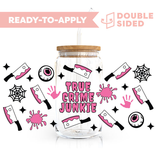 [ Double Sided ] 16oz Cup UV DTF Decal | True Crime Junkie