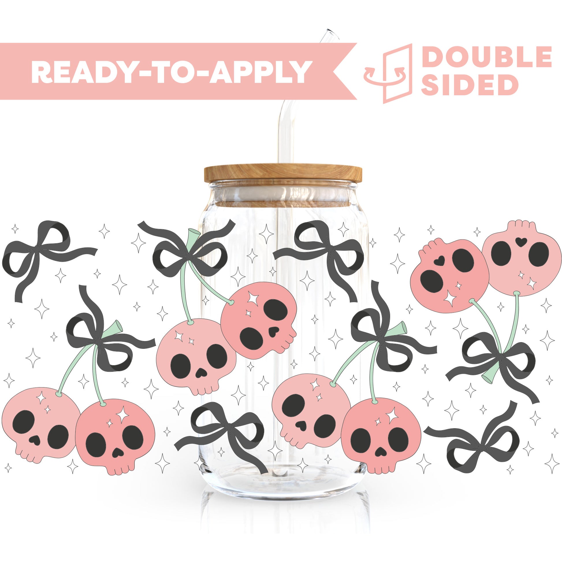 [ Double Sided ] 16oz Cup UV DTF Decal | Halloween Cherry