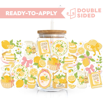 [ Double Sided ] 16oz Cup UV DTF Decal | Lemon Love