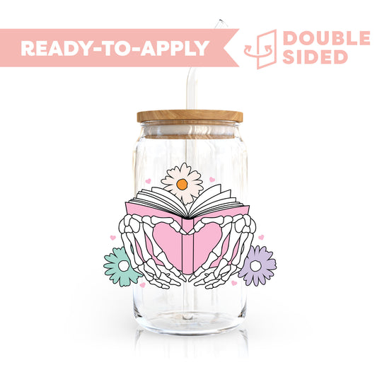 [ Double Sided ] UV DTF Transfer | Book & Skeleton