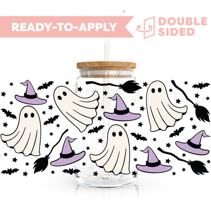 [ Double Sided ] 16oz Cup UV DTF Decal | Witchy Ghost