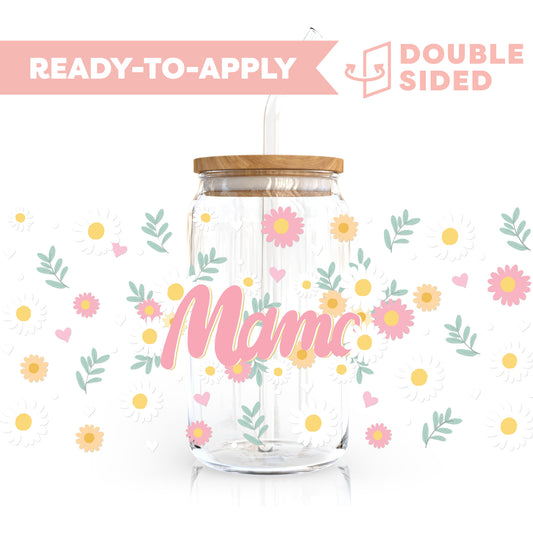 [ Double Sided ] 16oz Cup UV DTF Decal | Floral Field Mama