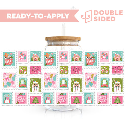 [ Double Sided ] 16oz Cup UV DTF Decal | Holiday Express